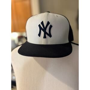 59FIFTY NY YANKEES White/Navy Blue Baseball Cap Adjustable 60.6cm 7 5/8